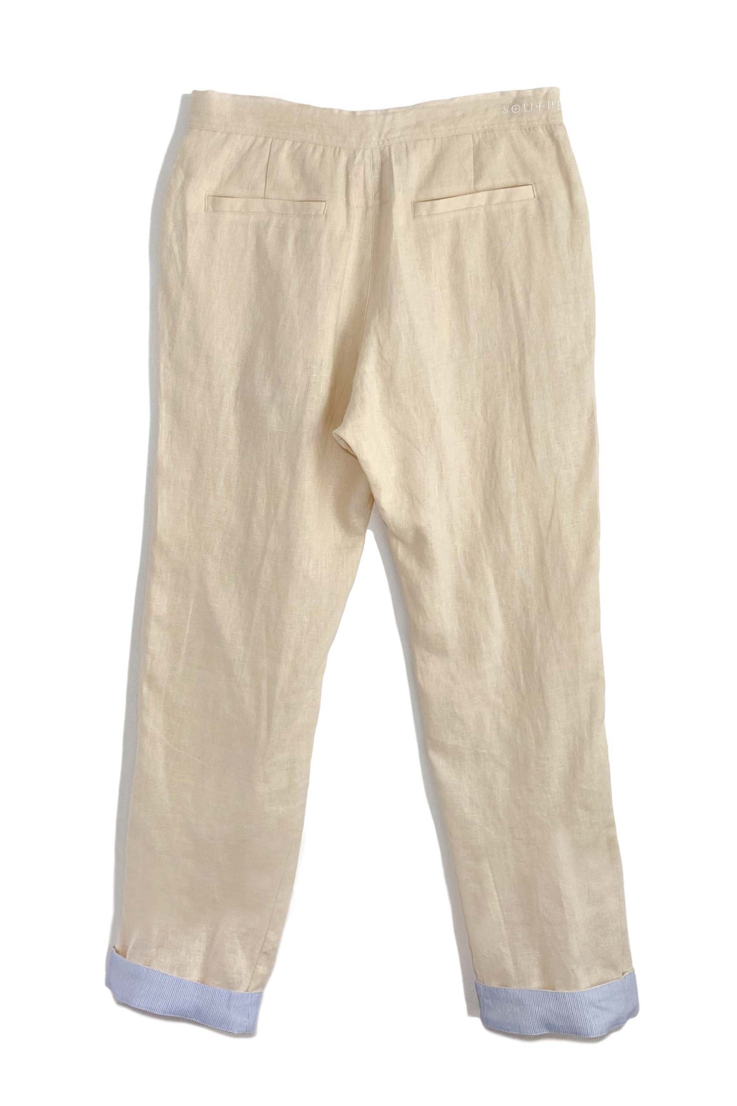 Pantalón con puños de lino | Crema De Coco